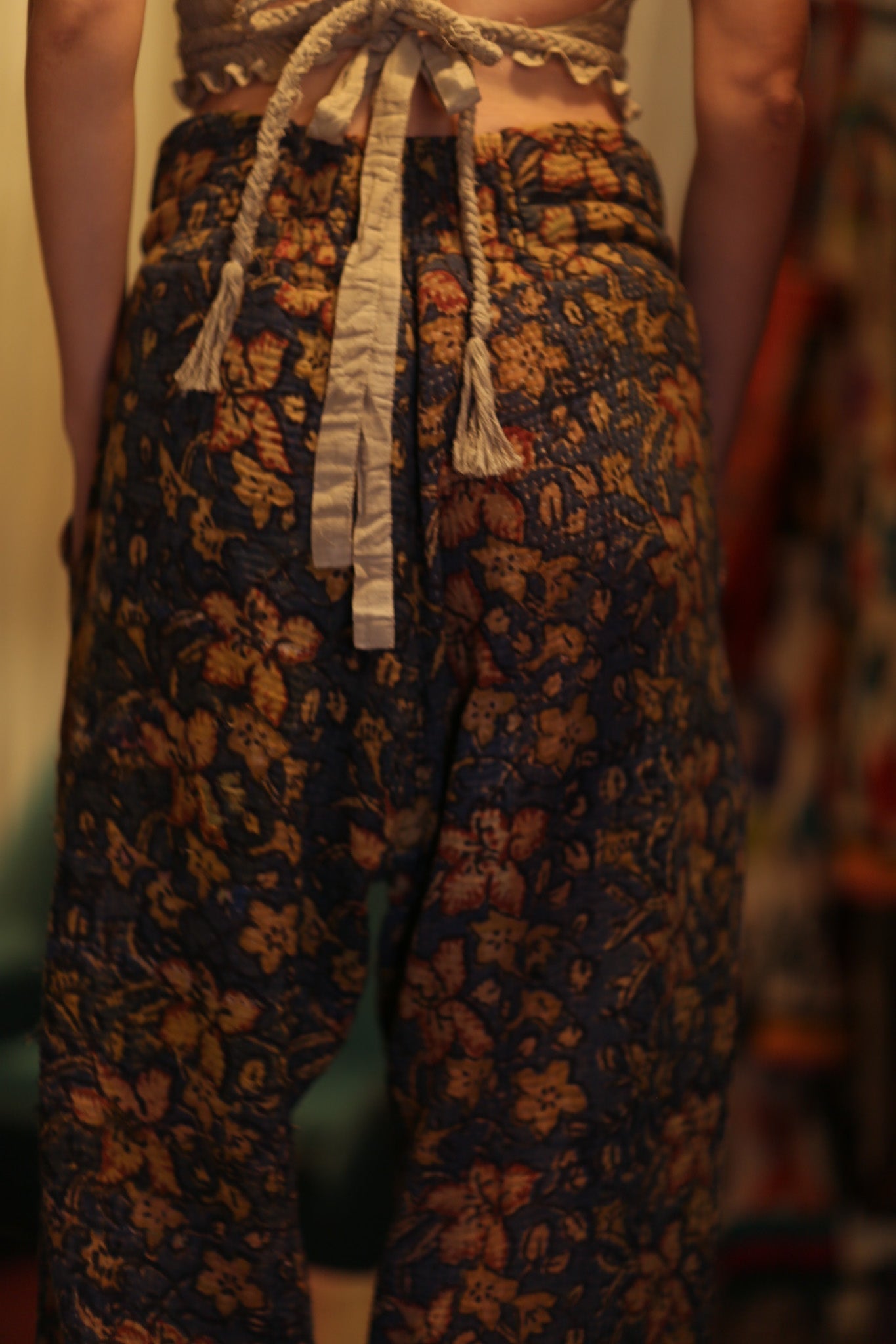 LENA KANTHA TROUSERS BLUE AND BEIJE - MOMO STUDIO BERLIN - Berlin Concept Store - sustainable & ethical fashion