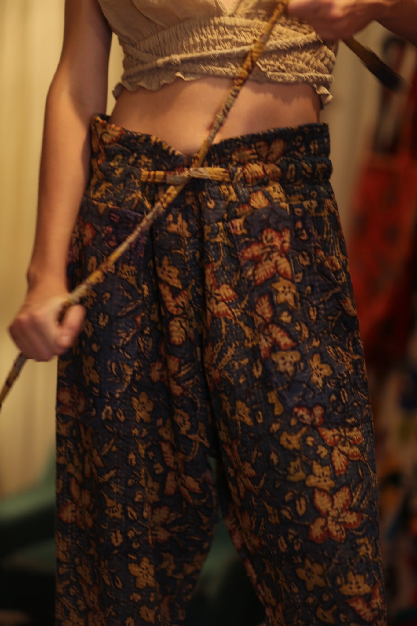 LENA KANTHA TROUSERS BLUE AND BEIJE - MOMO STUDIO BERLIN - Berlin Concept Store - sustainable & ethical fashion