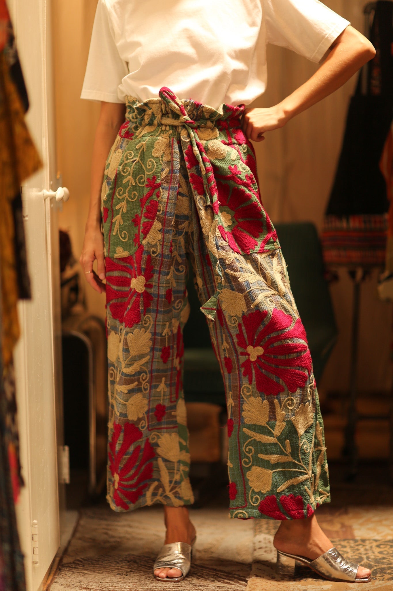 LENA KANTHA TROUSERS CHECKS AND FLOWERS - MOMO STUDIO BERLIN - Berlin Concept Store - sustainable & ethical fashion