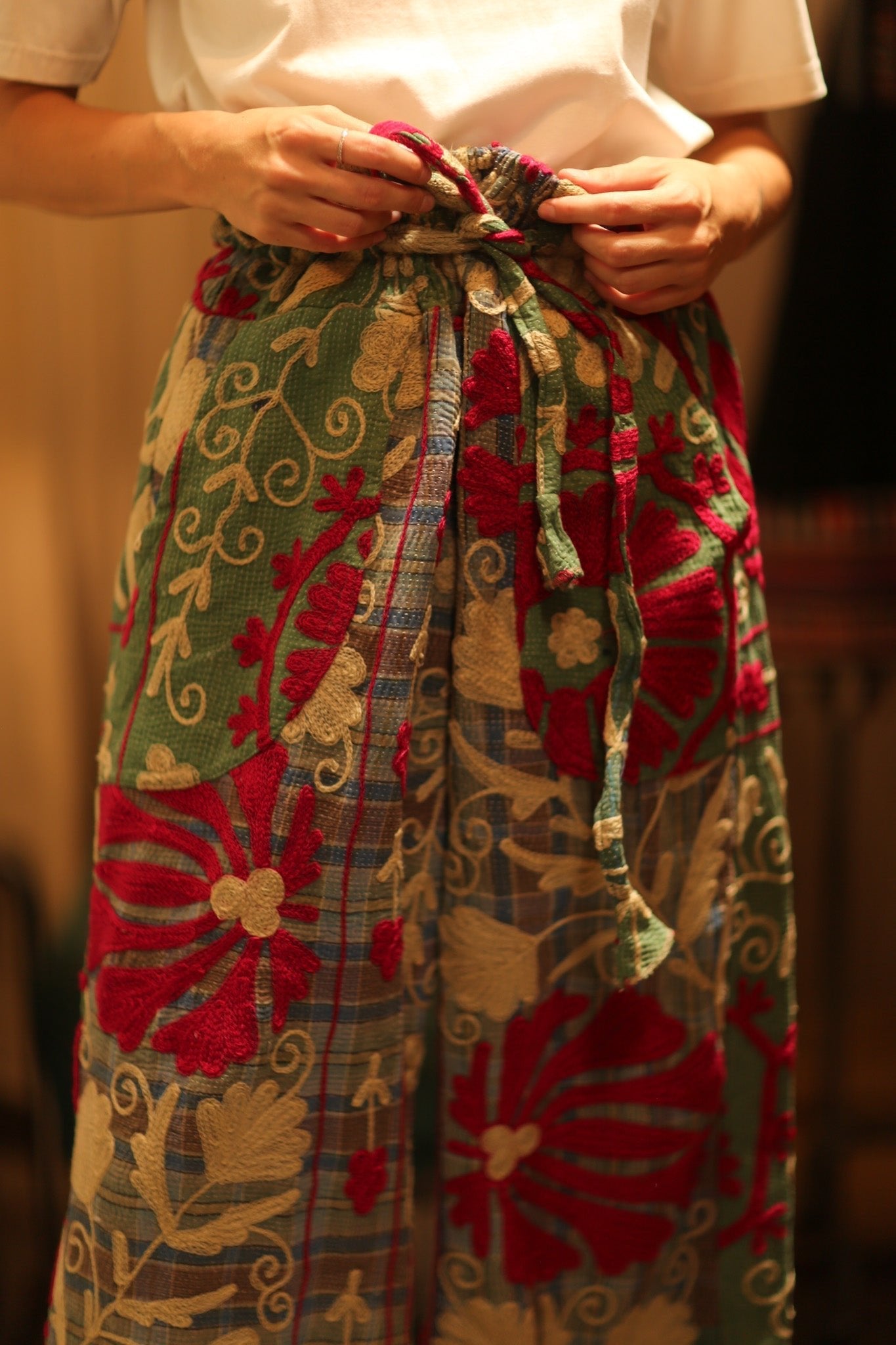 LENA KANTHA TROUSERS CHECKS AND FLOWERS - MOMO STUDIO BERLIN - Berlin Concept Store - sustainable & ethical fashion