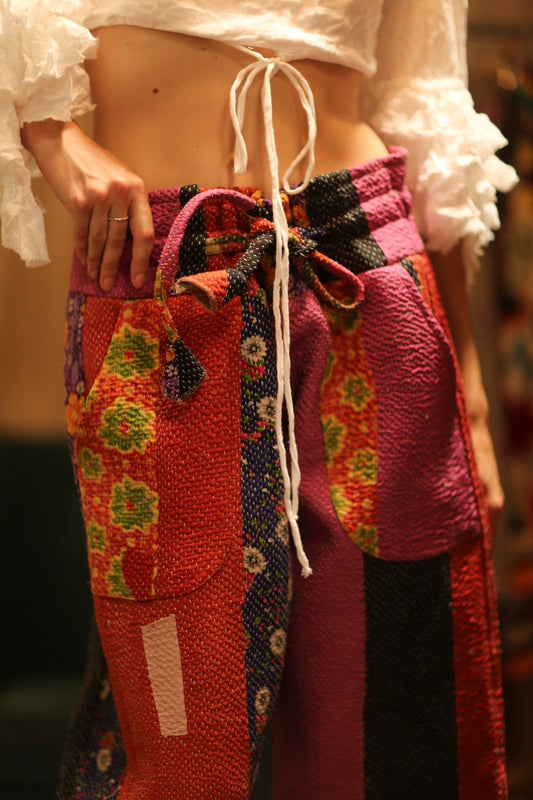 LENA KANTHA TROUSERS FUCHSIA AND FLOWERS - MOMO STUDIO BERLIN - Berlin Concept Store - sustainable & ethical fashion