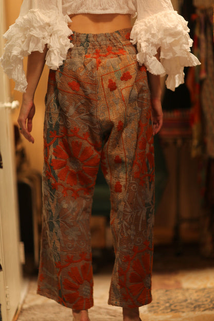 LENA KANTHA TROUSERS ORANGE FLOWERS - MOMO STUDIO BERLIN - Berlin Concept Store - sustainable & ethical fashion