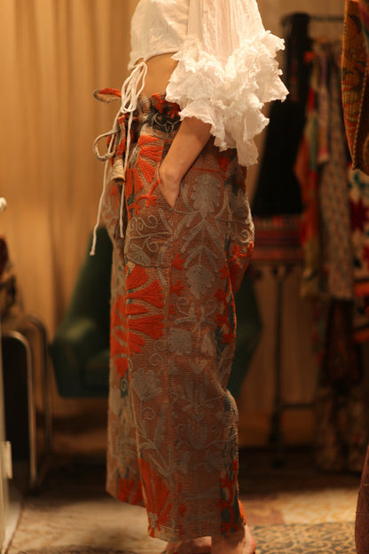 LENA KANTHA TROUSERS ORANGE FLOWERS - MOMO STUDIO BERLIN - Berlin Concept Store - sustainable & ethical fashion