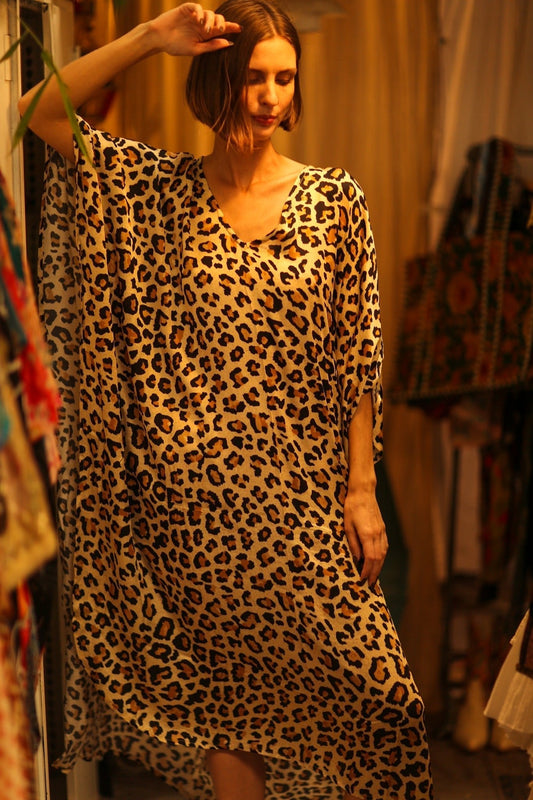 LEO PRINT SILK KAFTAN FRANKA - MOMO STUDIO BERLIN - Berlin Concept Store - sustainable & ethical fashion