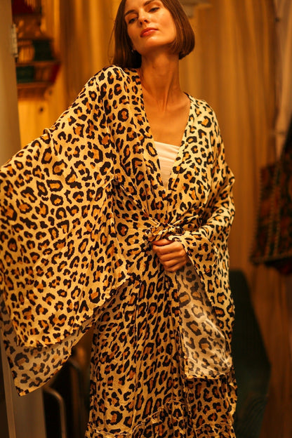 LEO PRINT XXL SILK KIMONO PINA - MOMO STUDIO BERLIN - Berlin Concept Store - sustainable & ethical fashion
