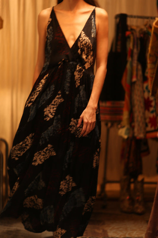 LILY SILK DRESS BLACK PAINTERS - MOMO STUDIO BERLIN - Berlin Concept Store - sustainable & ethical fashion
