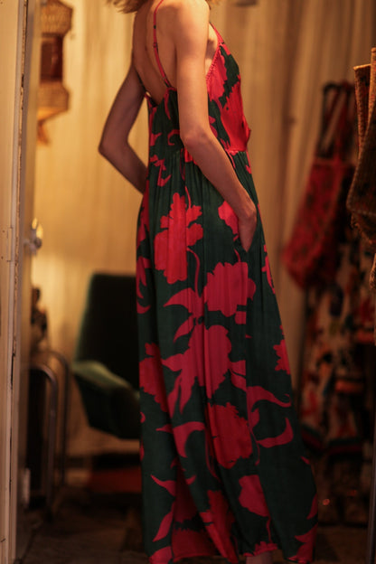 LILY SILK DRESS PINK VINES - MOMO STUDIO BERLIN - Berlin Concept Store - sustainable & ethical fashion