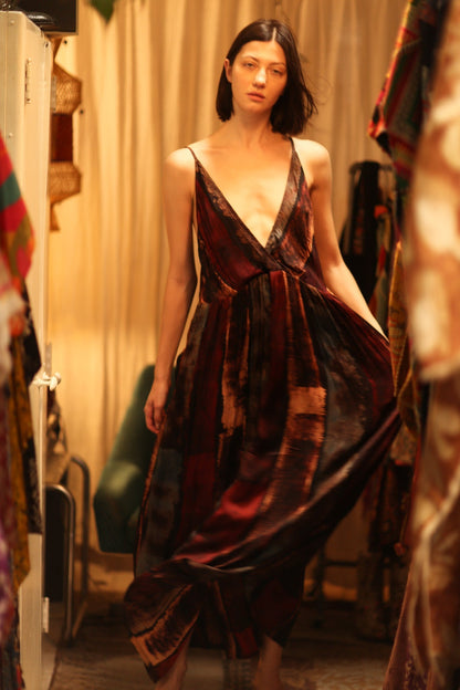 LILY SILK DRESS RED STRIPE - MOMO STUDIO BERLIN - Berlin Concept Store - sustainable & ethical fashion