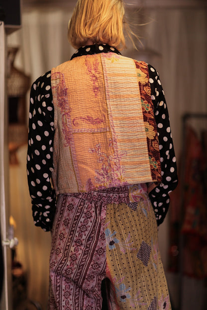 MARLENE PATCHWORK KANTHA GILET PEACH - MOMO STUDIO BERLIN - Berlin Concept Store - sustainable & ethical fashion