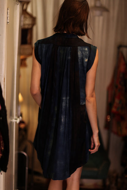 MARY SILK DRESS BLUE STRIPE - MOMO STUDIO BERLIN - Berlin Concept Store - sustainable & ethical fashion