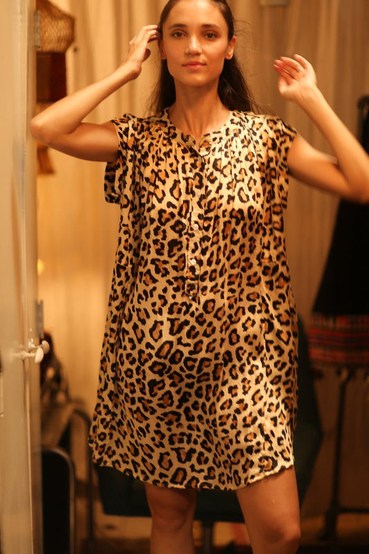 MARY SILK DRESS PALE LEO - MOMO STUDIO BERLIN - Berlin Concept Store - sustainable & ethical fashion