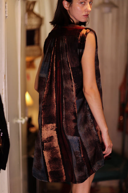 MARY SILK DRESS RED AND BLUE STRIPE - MOMO STUDIO BERLIN - Berlin Concept Store - sustainable & ethical fashion