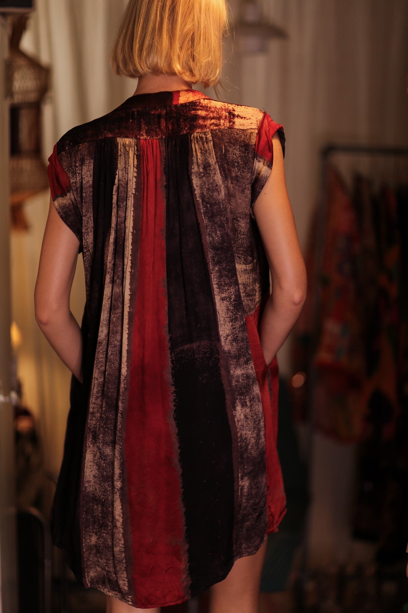 MARY SILK DRESS RED STRIPE - MOMO STUDIO BERLIN - Berlin Concept Store - sustainable & ethical fashion