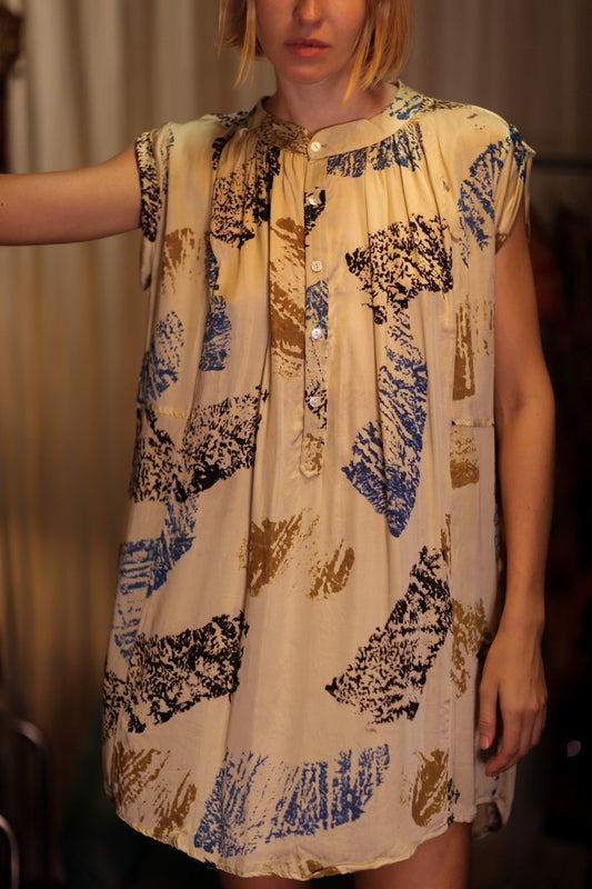 MARY SILK DRESS WHITE ARTIST - MOMO STUDIO BERLIN - Berlin Concept Store - sustainable & ethical fashion