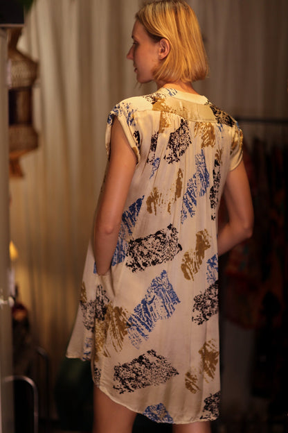 MARY SILK DRESS WHITE ARTIST - MOMO STUDIO BERLIN - Berlin Concept Store - sustainable & ethical fashion