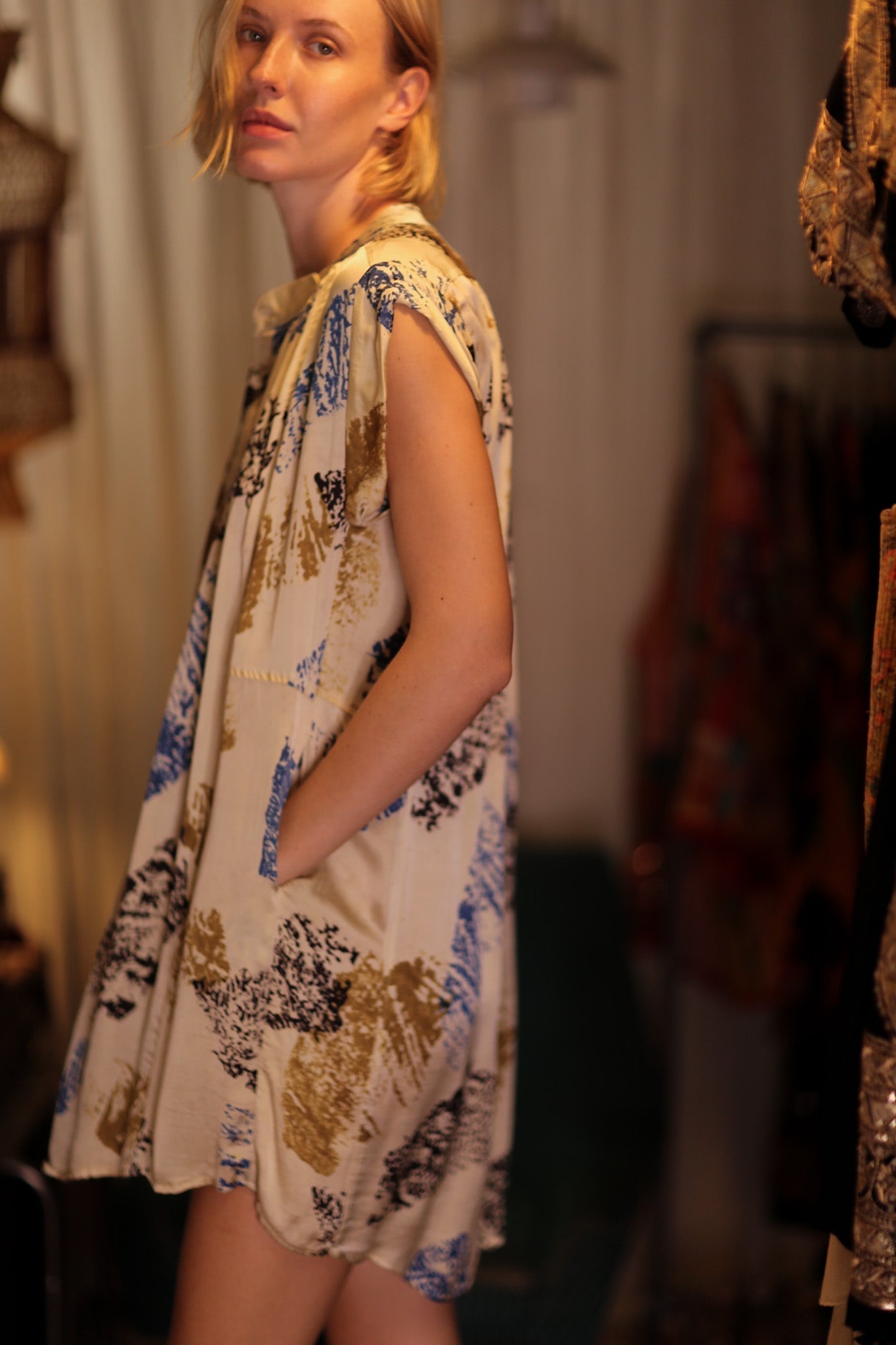 MARY SILK DRESS WHITE ARTIST - MOMO STUDIO BERLIN - Berlin Concept Store - sustainable & ethical fashion