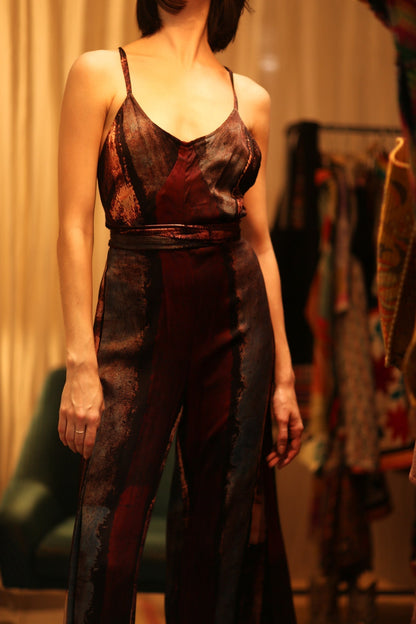 NEIS SILK JUMPSUIT RED STRIPE - MOMO STUDIO BERLIN - Berlin Concept Store - sustainable & ethical fashion
