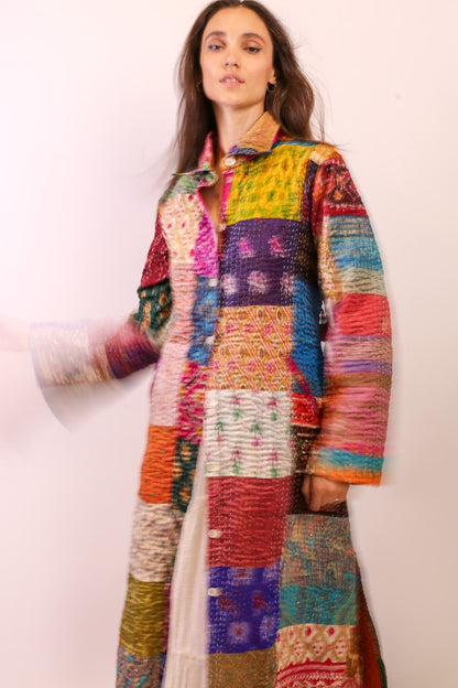 PATCHWORK SILK COAT HILA - MOMO STUDIO BERLIN - Berlin Concept Store - sustainable & ethical fashion