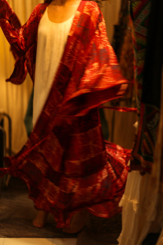 PINA SILK KIMONO ANANAS RED - MOMO STUDIO BERLIN - Berlin Concept Store - sustainable & ethical fashion