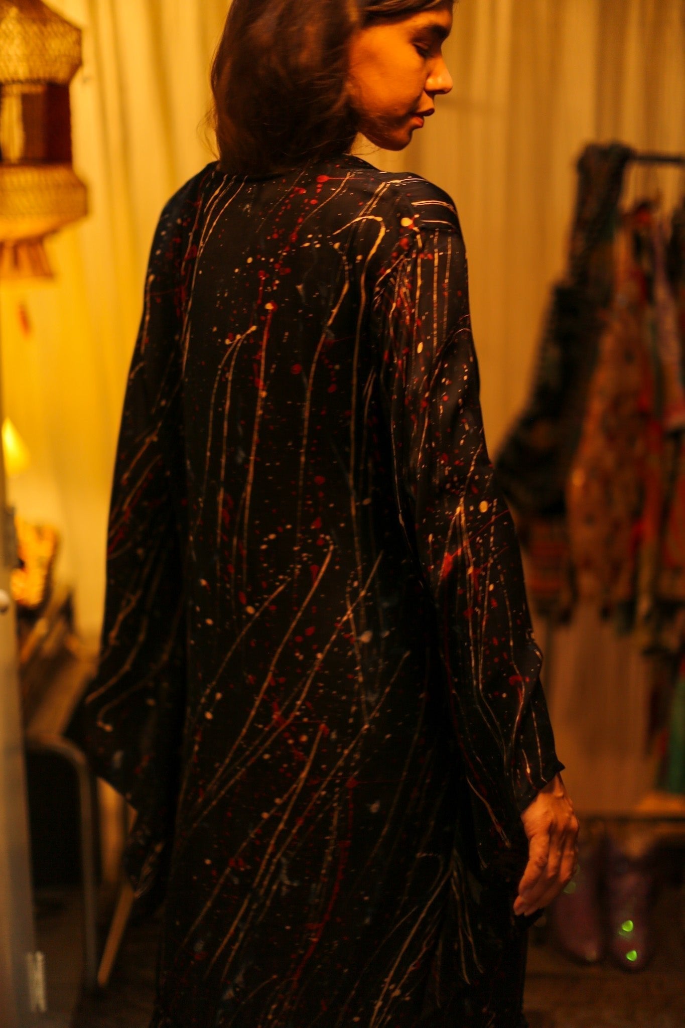 PINA SILK KIMONO BLACK POLLOCK - MOMO STUDIO BERLIN - Berlin Concept Store - sustainable & ethical fashion