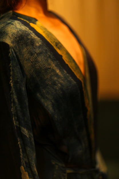 PINA SILK KIMONO BLUE STRIPE - MOMO STUDIO BERLIN - Berlin Concept Store - sustainable & ethical fashion