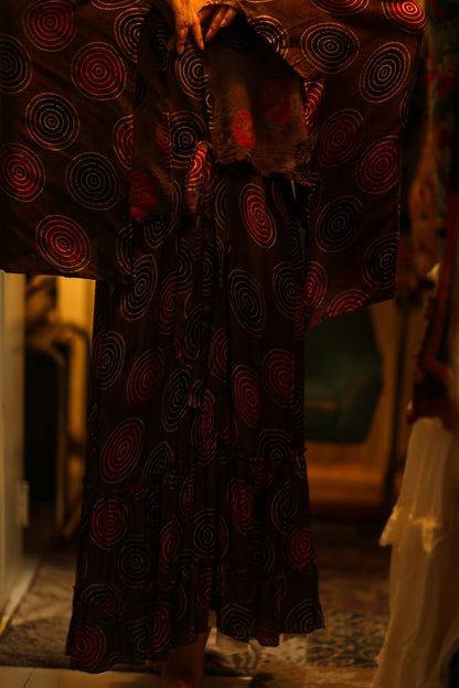 PINA SILK KIMONO BURGUNDY CIRCLE - MOMO STUDIO BERLIN - Berlin Concept Store - sustainable & ethical fashion
