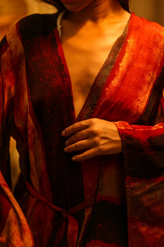 PINA SILK KIMONO POPPY RED - MOMO STUDIO BERLIN - Berlin Concept Store - sustainable & ethical fashion