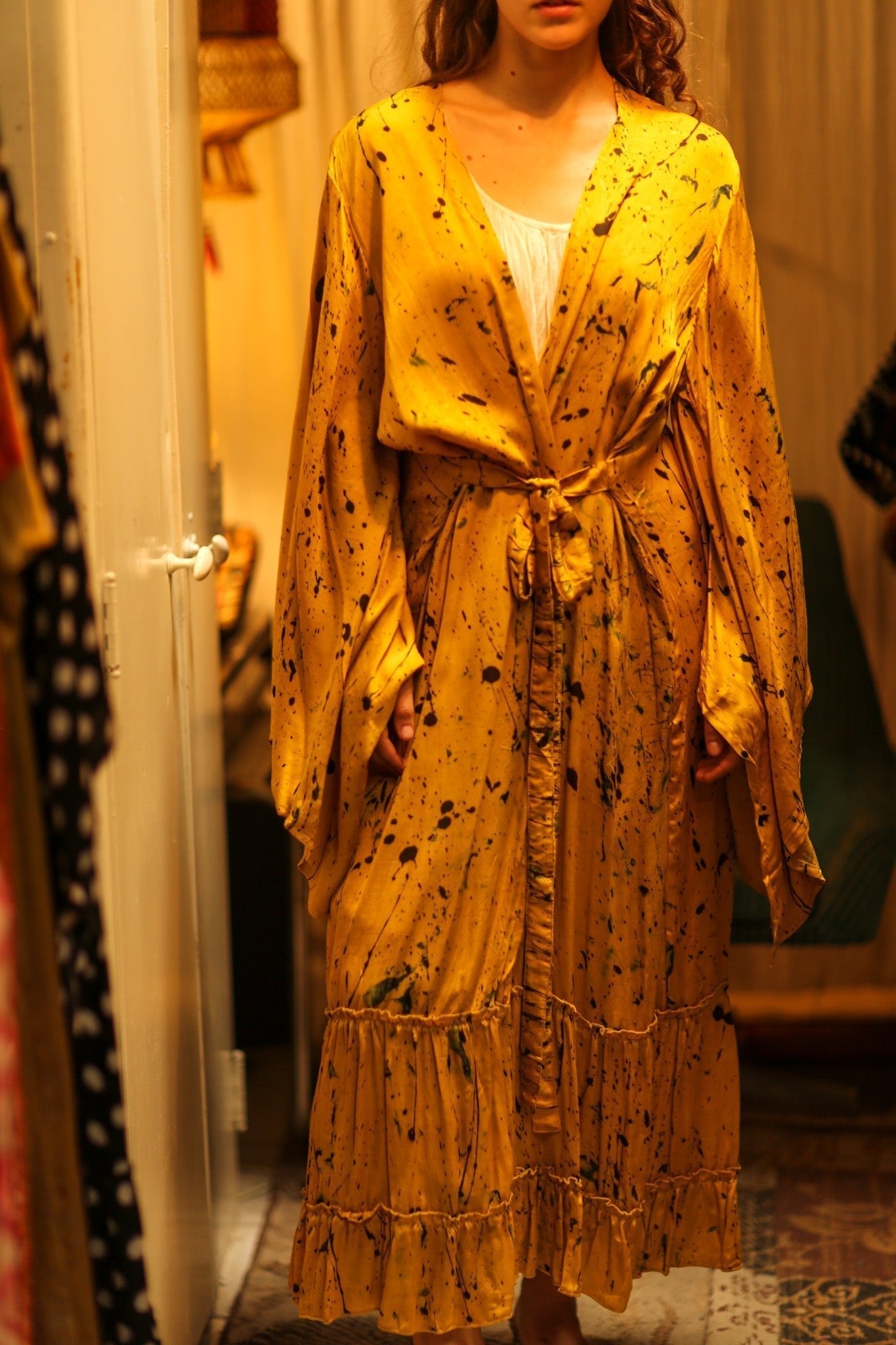 PINA SILK KIMONO YELLOW POLLOCK - MOMO STUDIO BERLIN - Berlin Concept Store - sustainable & ethical fashion