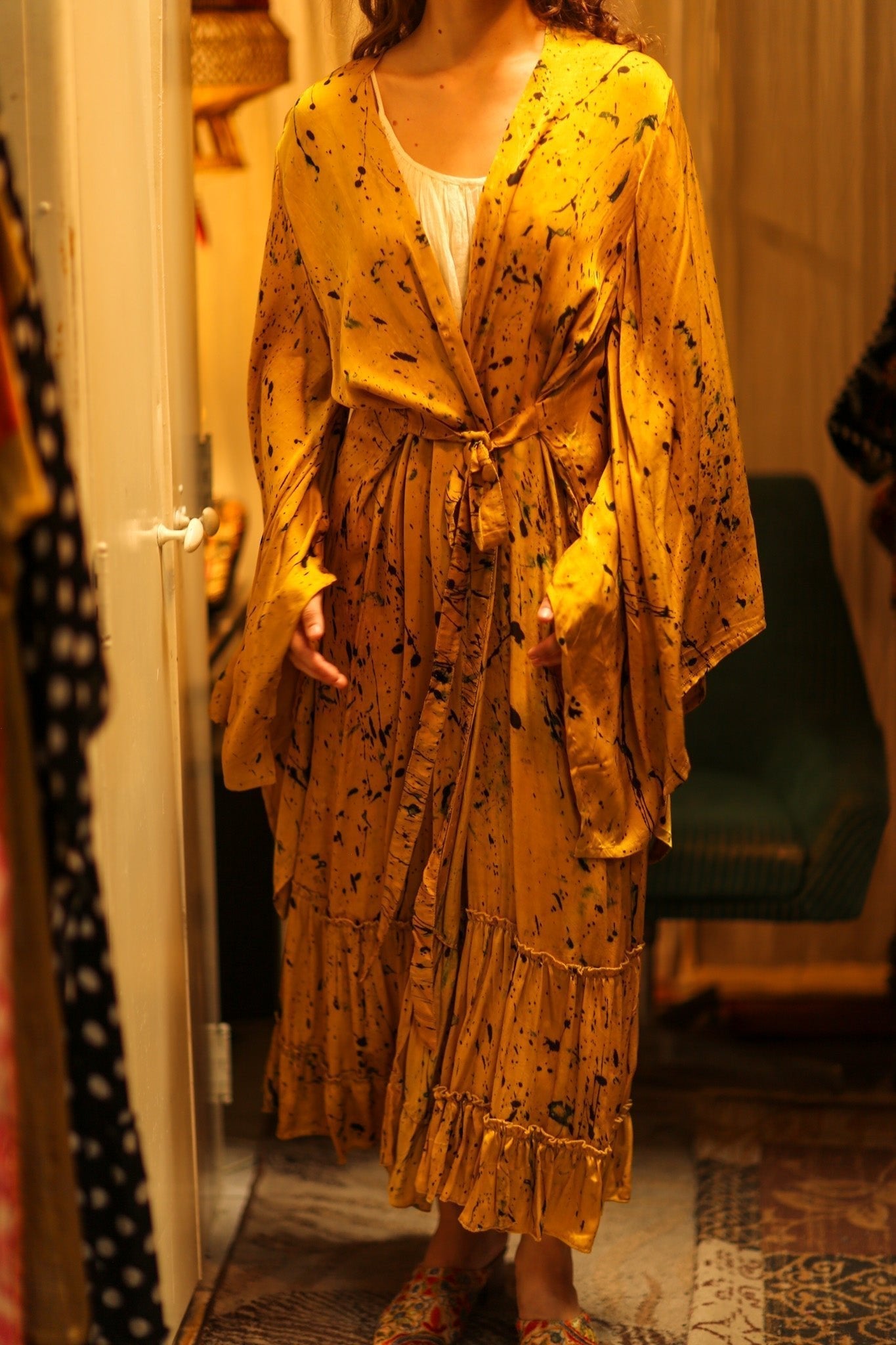 PINA SILK KIMONO YELLOW POLLOCK - MOMO STUDIO BERLIN - Berlin Concept Store - sustainable & ethical fashion