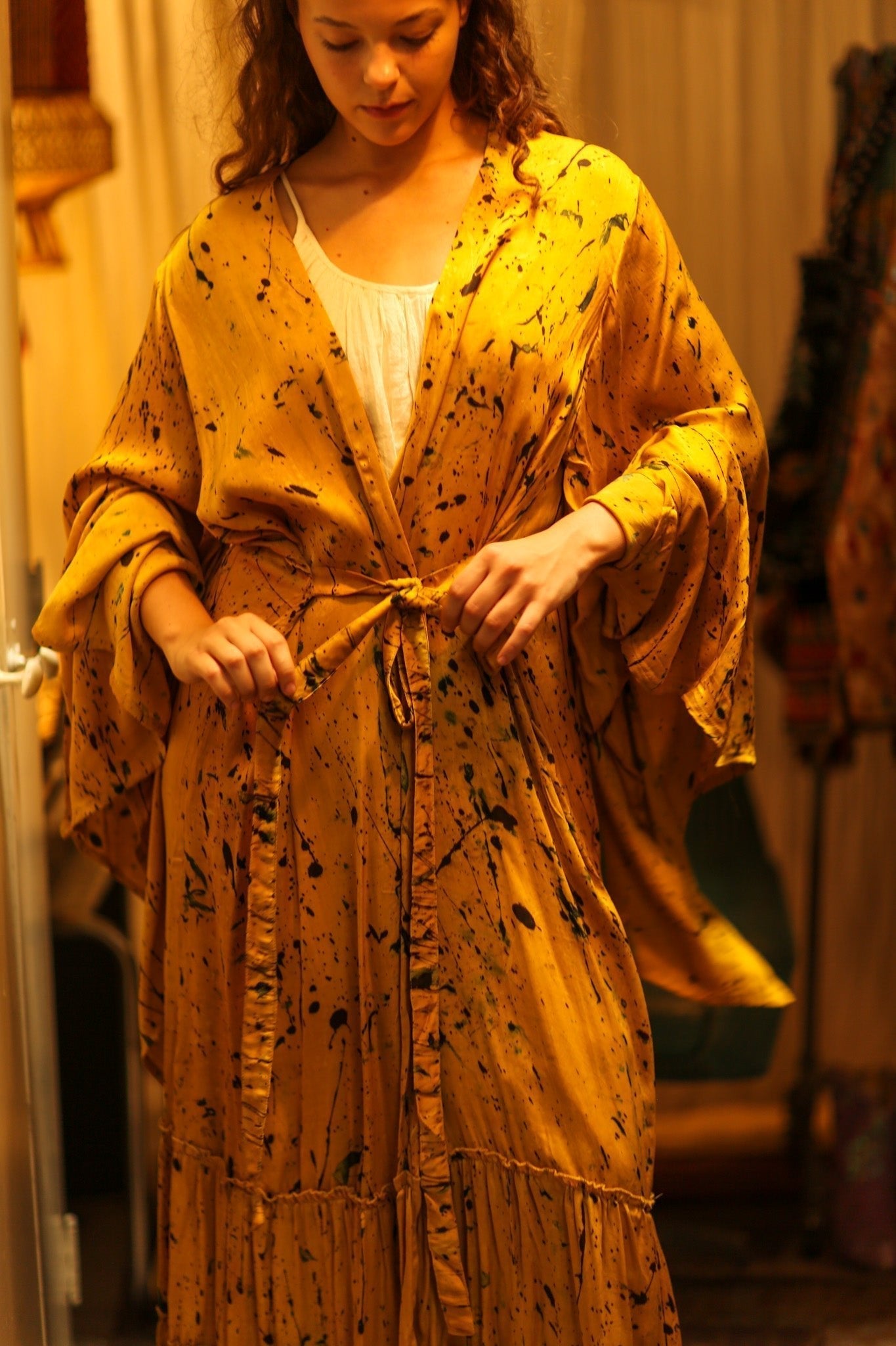 PINA SILK KIMONO YELLOW POLLOCK - MOMO STUDIO BERLIN - Berlin Concept Store - sustainable & ethical fashion
