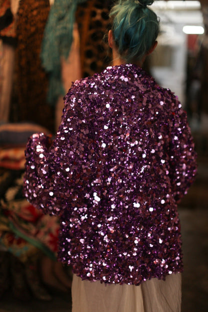 PURPLE SEQUIN EMBROIDERED KIMONO - MOMO STUDIO BERLIN - Berlin Concept Store - sustainable & ethical fashion