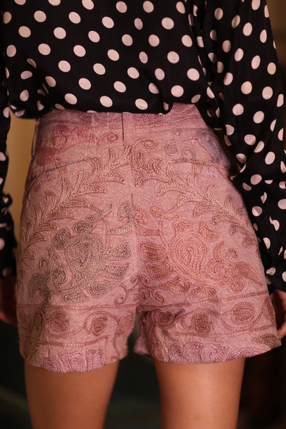 RAYA EMBROIDERED SHORTS PINK DREAMS - MOMO STUDIO BERLIN - Berlin Concept Store - sustainable & ethical fashion