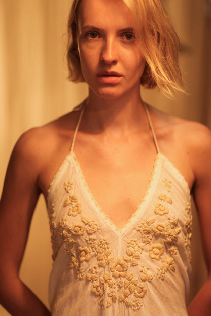 ROSE EMBROIDERED COTTON DRESS - MOMO STUDIO BERLIN - Berlin Concept Store - sustainable & ethical fashion