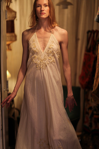 ROSE EMBROIDERED COTTON DRESS - MOMO STUDIO BERLIN - Berlin Concept Store - sustainable & ethical fashion