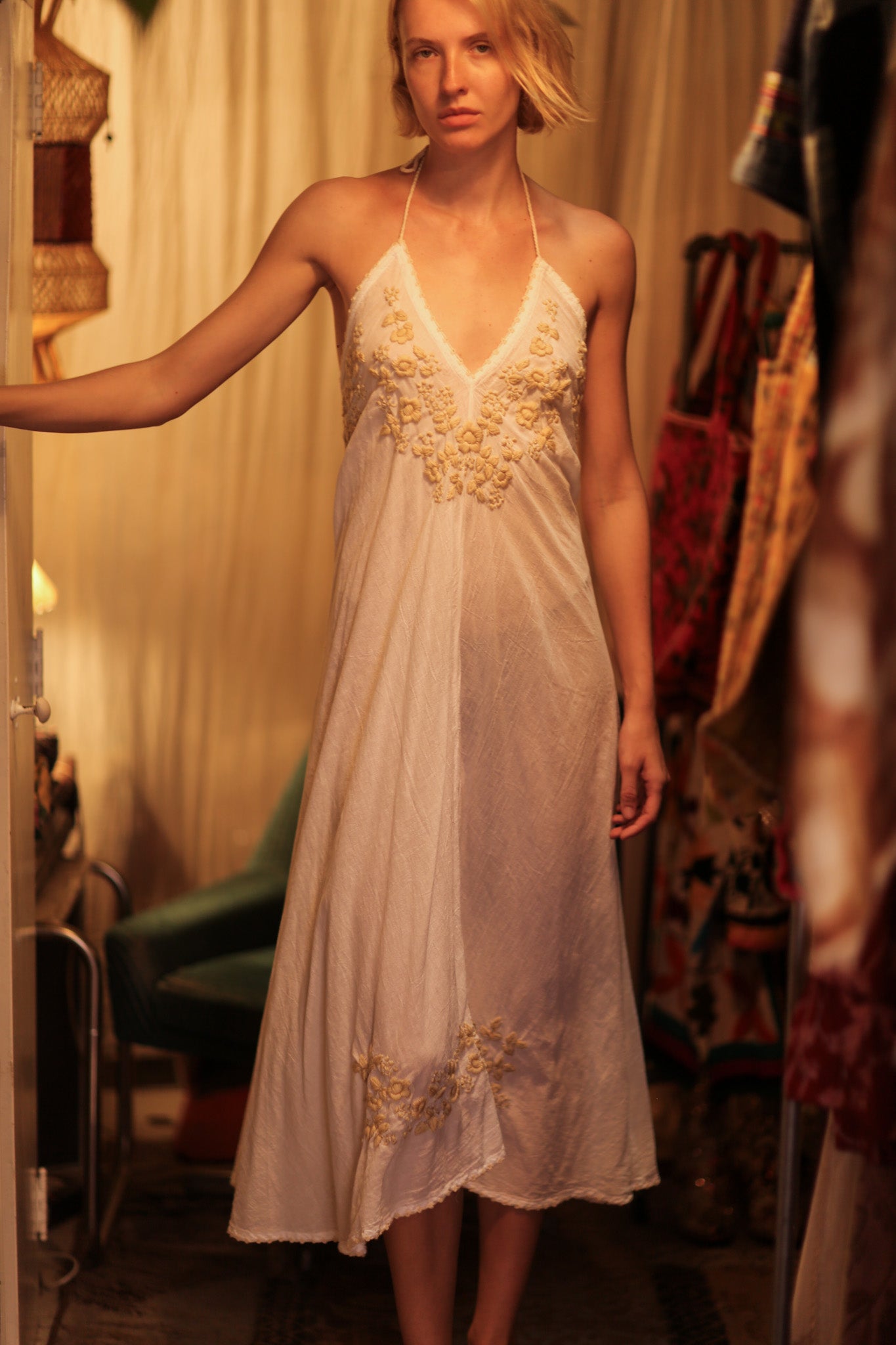 ROSE EMBROIDERED COTTON DRESS - MOMO STUDIO BERLIN - Berlin Concept Store - sustainable & ethical fashion