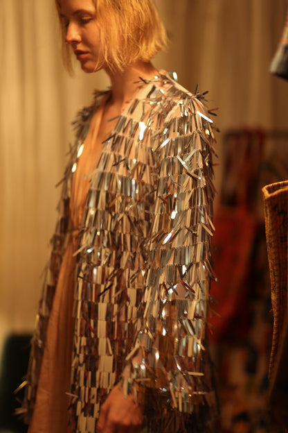 SEQUIN SILVER GLITTER KIMONO FRANKA - MOMO STUDIO BERLIN - Berlin Concept Store - sustainable & ethical fashion