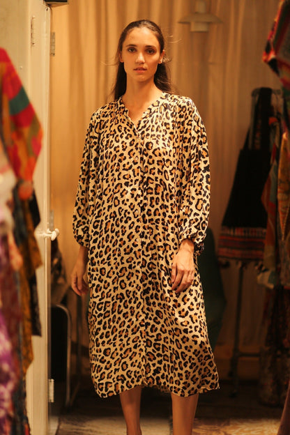 SILK DRESS ELIZABETH LEO PRINT - MOMO STUDIO BERLIN - Berlin Concept Store - sustainable & ethical fashion