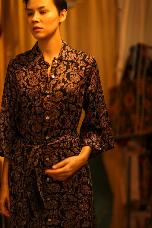 SILK DRESS HAND SELIN - MOMO STUDIO BERLIN - Berlin Concept Store - sustainable & ethical fashion