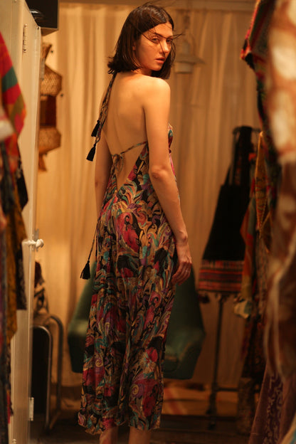 SILK DRESS HANNAH BLACK JUNGLE FEVER - MOMO STUDIO BERLIN - Berlin Concept Store - sustainable & ethical fashion