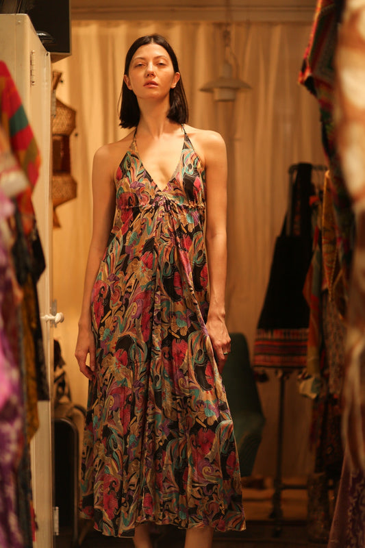 SILK DRESS HANNAH BLACK JUNGLE FEVER - MOMO STUDIO BERLIN - Berlin Concept Store - sustainable & ethical fashion