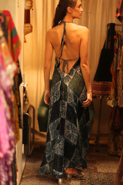 SILK DRESS HANNAH BLUE PAINTER EDIT - MOMO STUDIO BERLIN - Berlin Concept Store - sustainable & ethical fashion