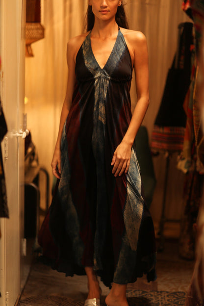 SILK DRESS HANNAH BLUE STRIPE OCEAN EDIT - MOMO STUDIO BERLIN - Berlin Concept Store - sustainable & ethical fashion
