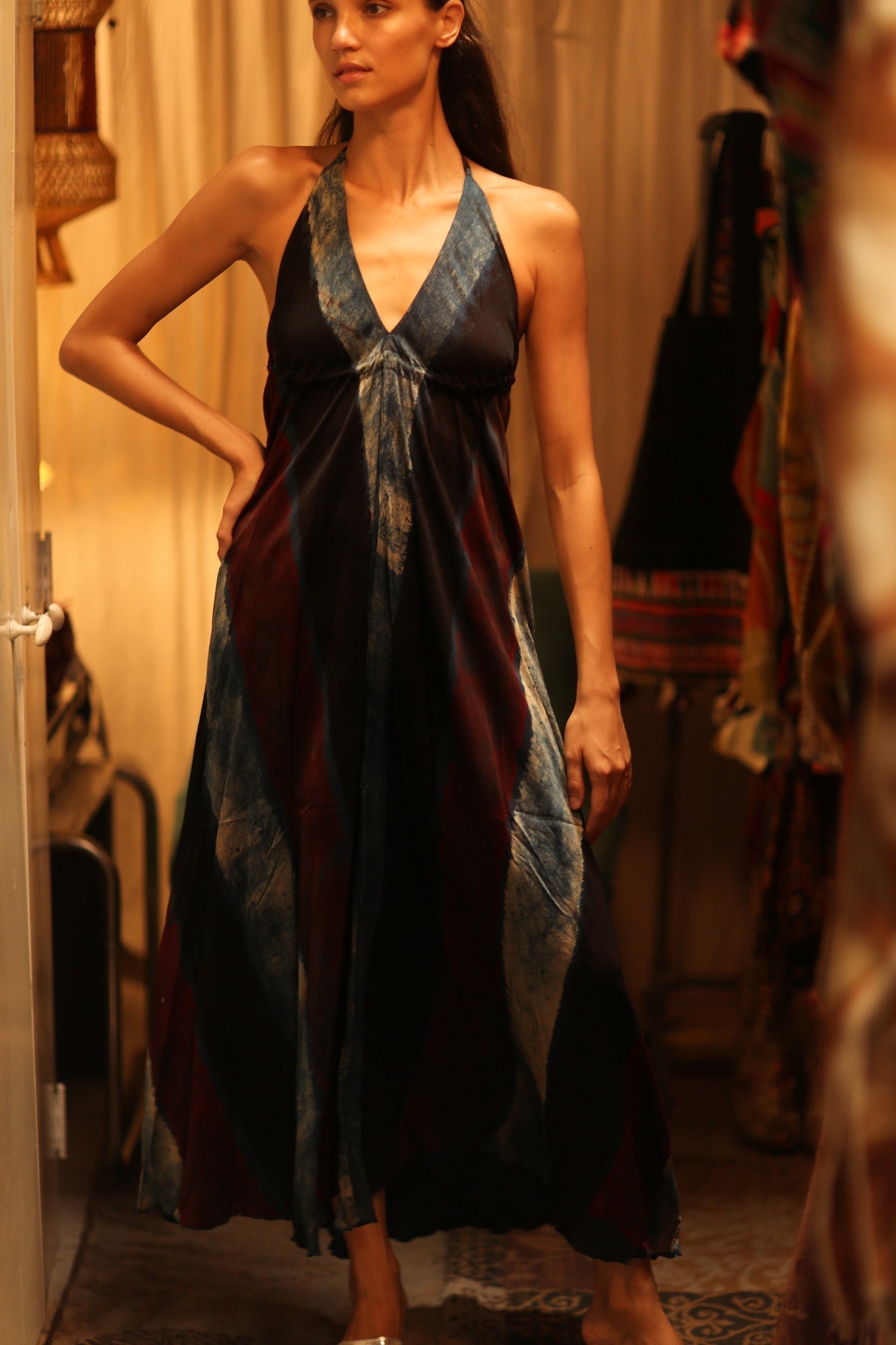 SILK DRESS HANNAH BLUE STRIPE OCEAN EDIT - MOMO STUDIO BERLIN - Berlin Concept Store - sustainable & ethical fashion
