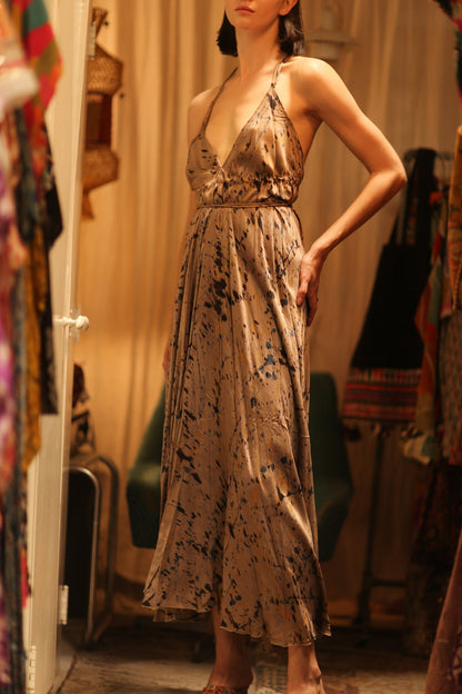 SILK DRESS HANNAH GREY PAINTER EDIT - MOMO STUDIO BERLIN - Berlin Concept Store - sustainable & ethical fashion