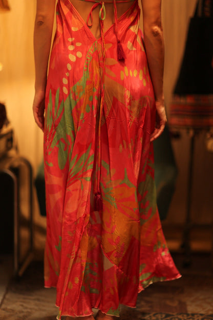 SILK DRESS HANNAH PINK JUNGLE - MOMO STUDIO BERLIN - Berlin Concept Store - sustainable & ethical fashion