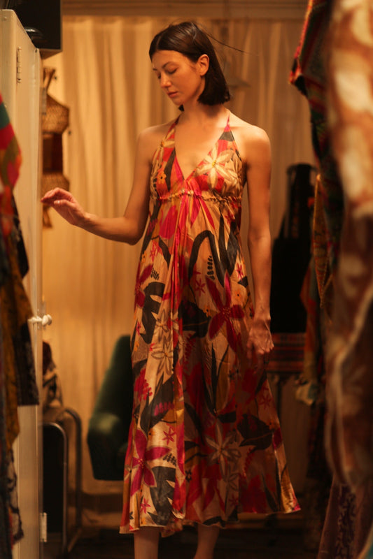 SILK DRESS HANNAH SUMMER NIGHTS - MOMO STUDIO BERLIN - Berlin Concept Store - sustainable & ethical fashion