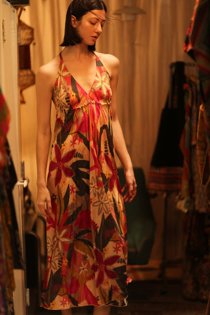 SILK DRESS HANNAH SUMMER NIGHTS - MOMO STUDIO BERLIN - Berlin Concept Store - sustainable & ethical fashion