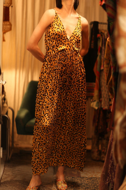 SILK DRESS LILY LEO PRINT DARK - MOMO STUDIO BERLIN - Berlin Concept Store - sustainable & ethical fashion