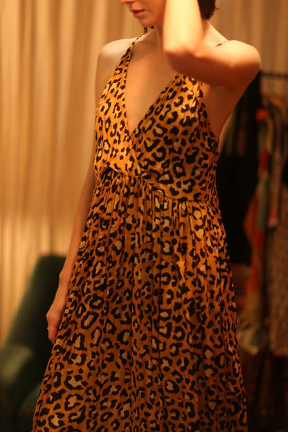 SILK DRESS LILY LEO PRINT DARK - MOMO STUDIO BERLIN - Berlin Concept Store - sustainable & ethical fashion