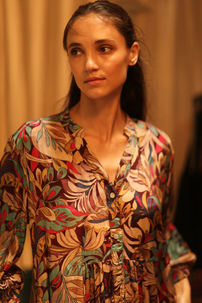 SILK DRESS SUSIE BROWN JUNGLE FEVER - MOMO STUDIO BERLIN - Berlin Concept Store - sustainable & ethical fashion